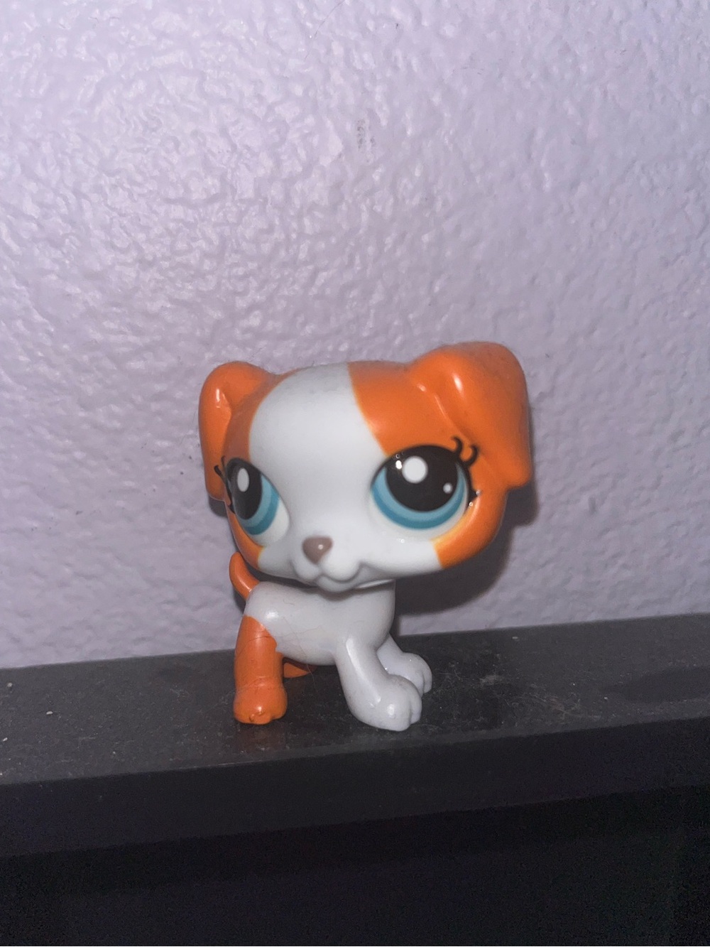 Littlest Pet Shop Orange, White & Blue Eyed Puppy Figurine #165